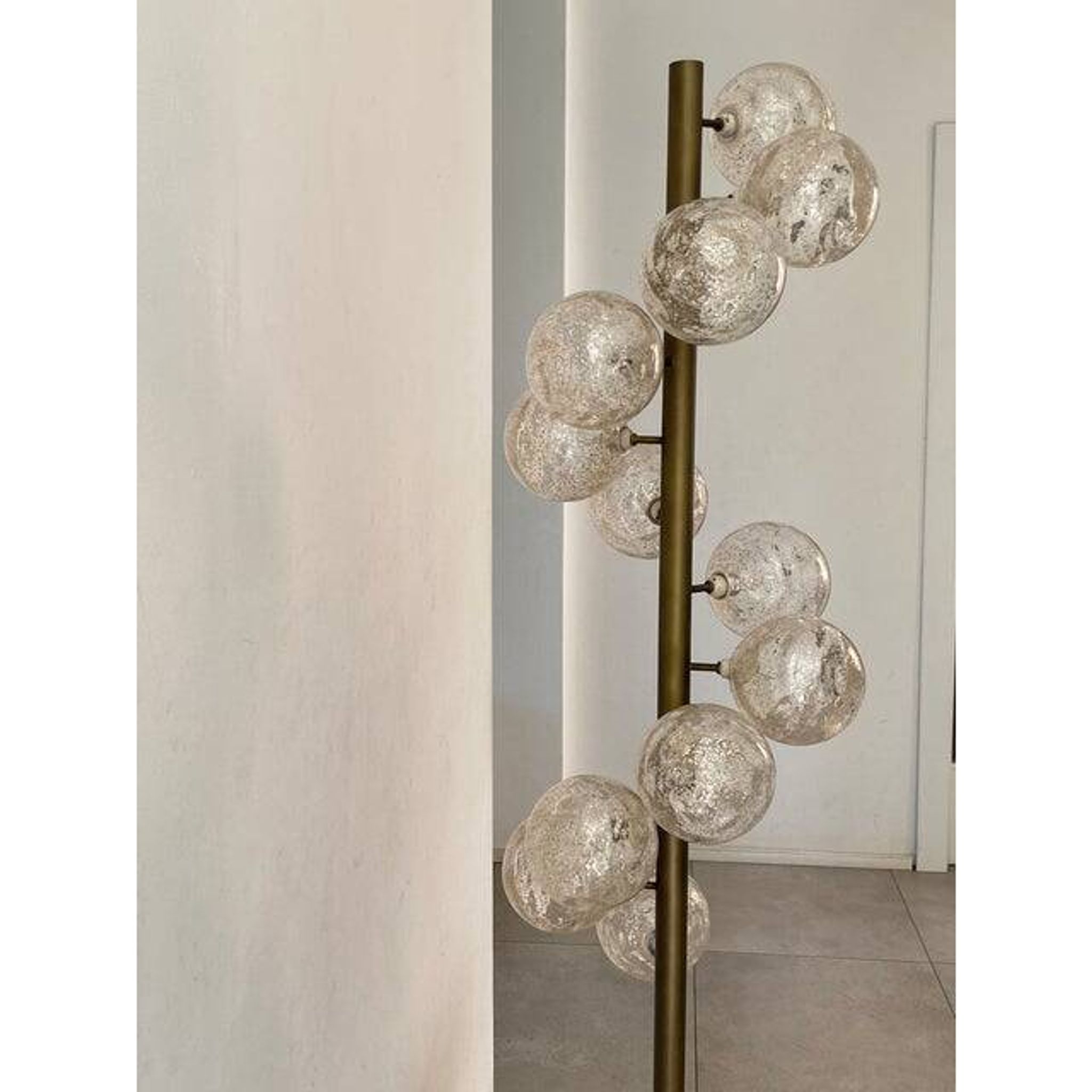 Contemporary Spheres With Gold Murano Glass Burnished Floor Lamp