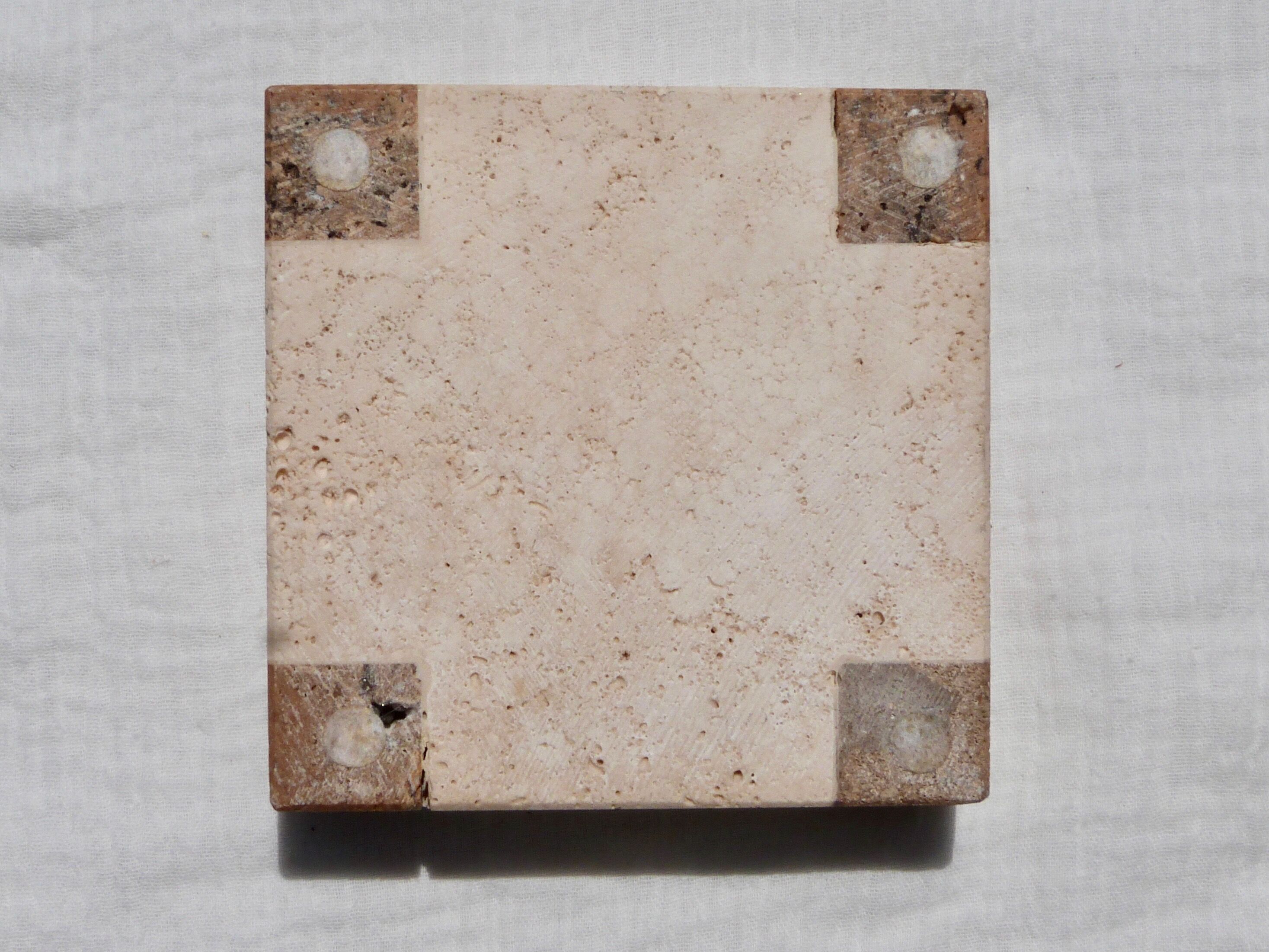 Travertine smoker's set, lighter and ashtray