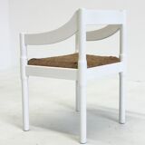 Set of two Carimate chairs by Vico Magistretti in white