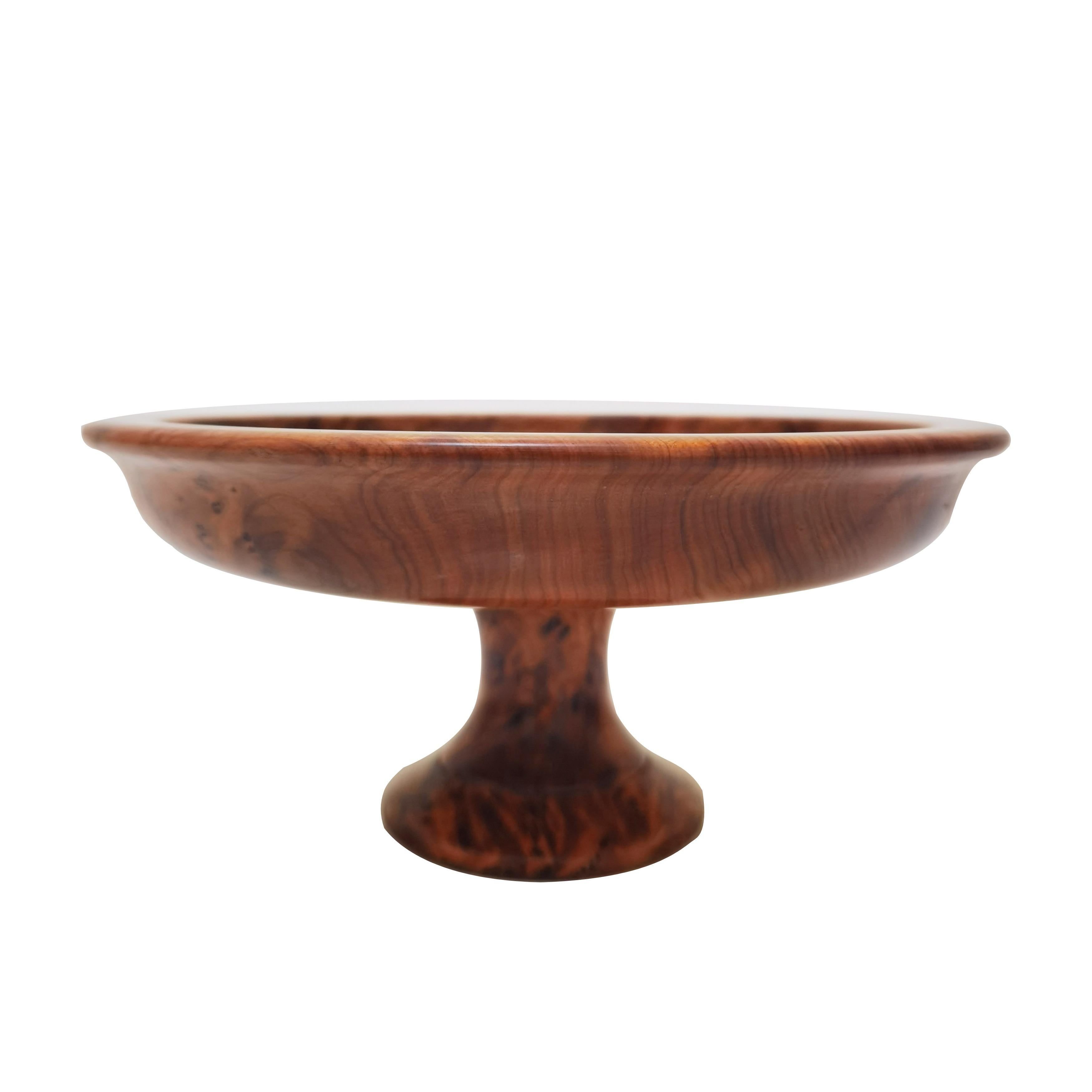 Tazza standing fruit cup in magnifying glass wood