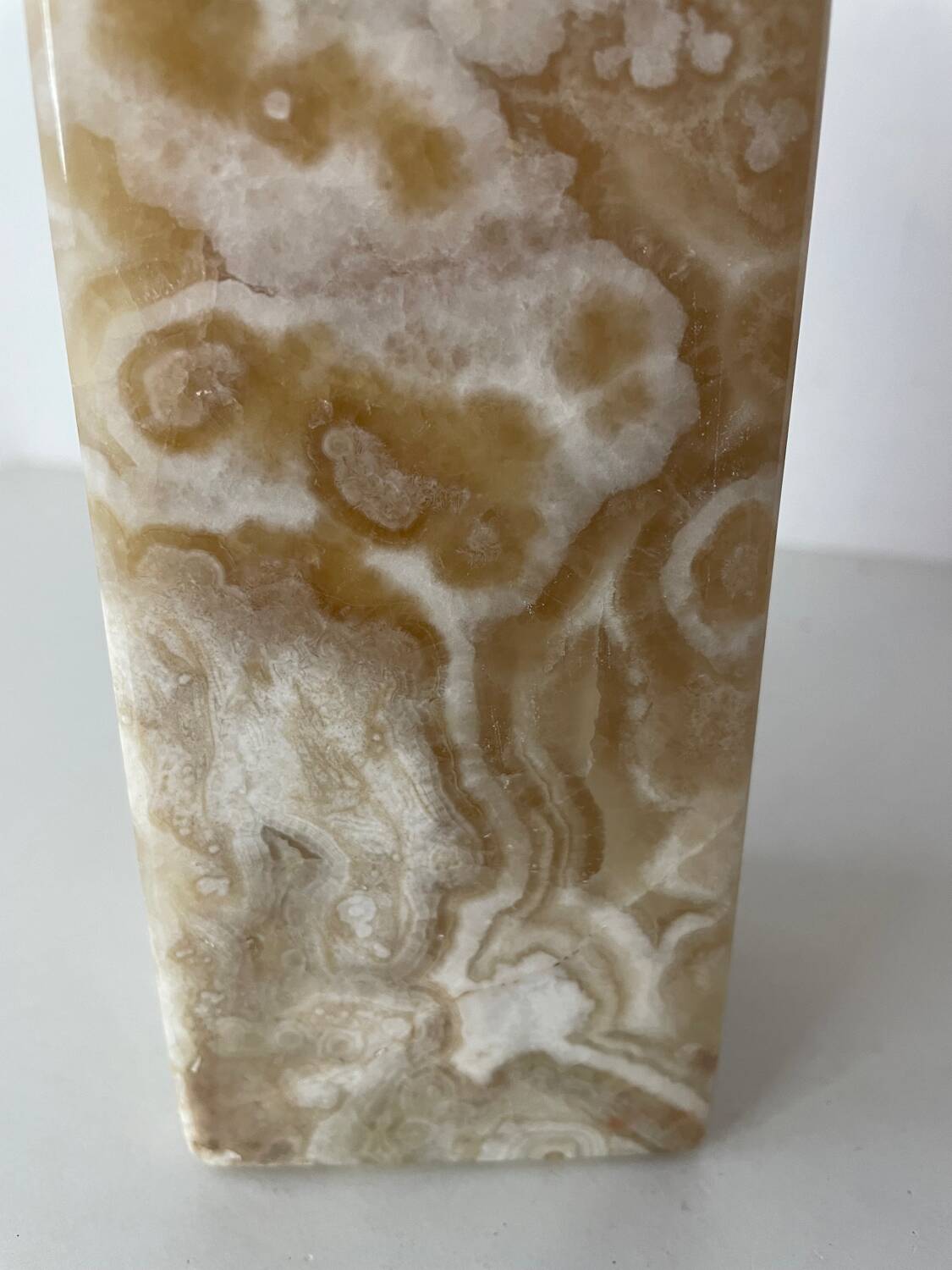 Cubic alabaster vase