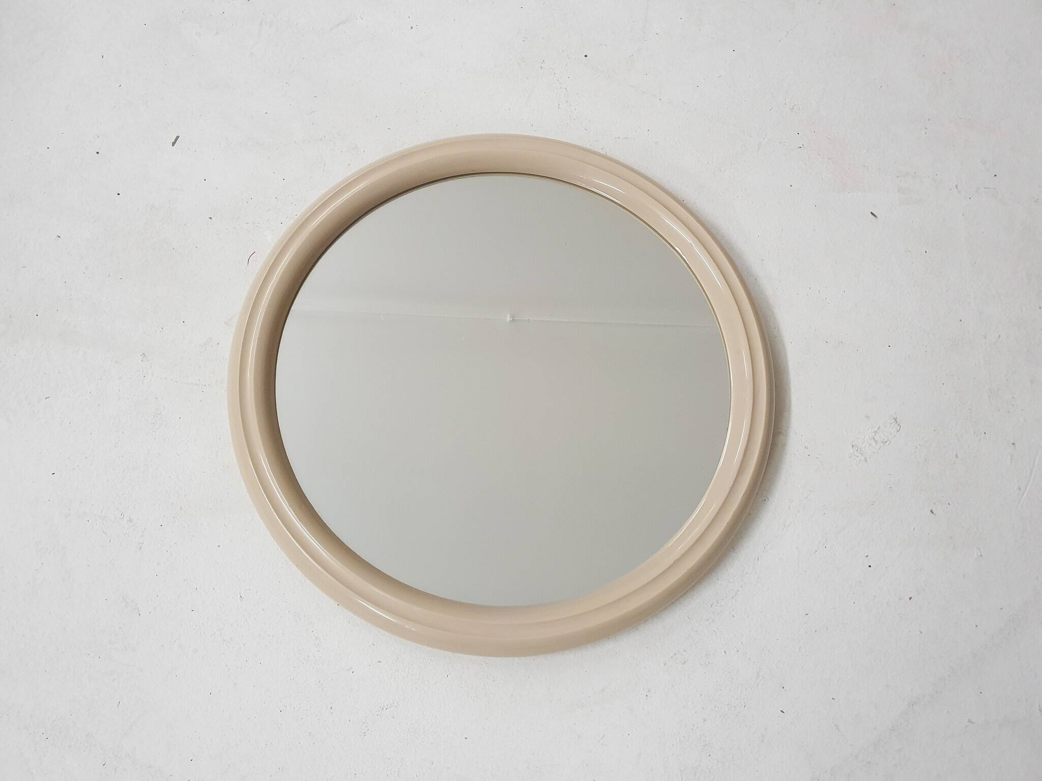 Small mid-century round polyester mirror, The Netherlands 1960's