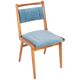 Vintage light blue velvet chair, mid-century, Europe, 1960s.