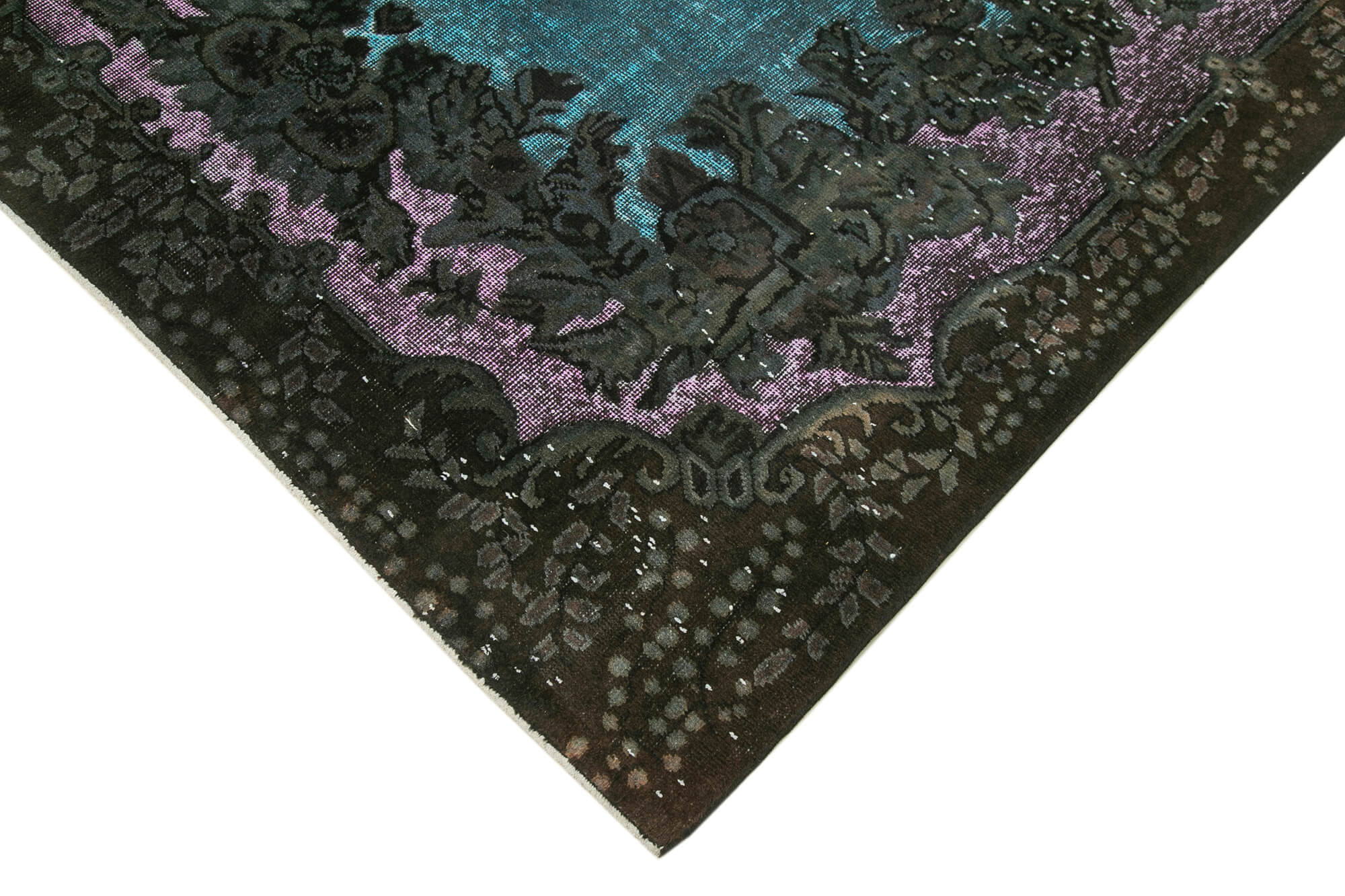 Handmade carved anatolian 1970s 187 cm x 288 cm brown rug