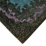 Handmade carved anatolian 1970s 187 cm x 288 cm brown rug