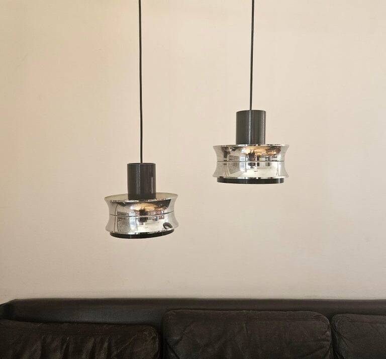 Pair of Midcentury Pendants in style of Jo Hammerborg, Denmark, 1970s