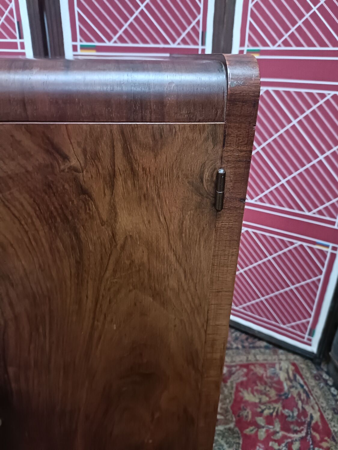 Art deco bar furniture symmetrical walnut veneer