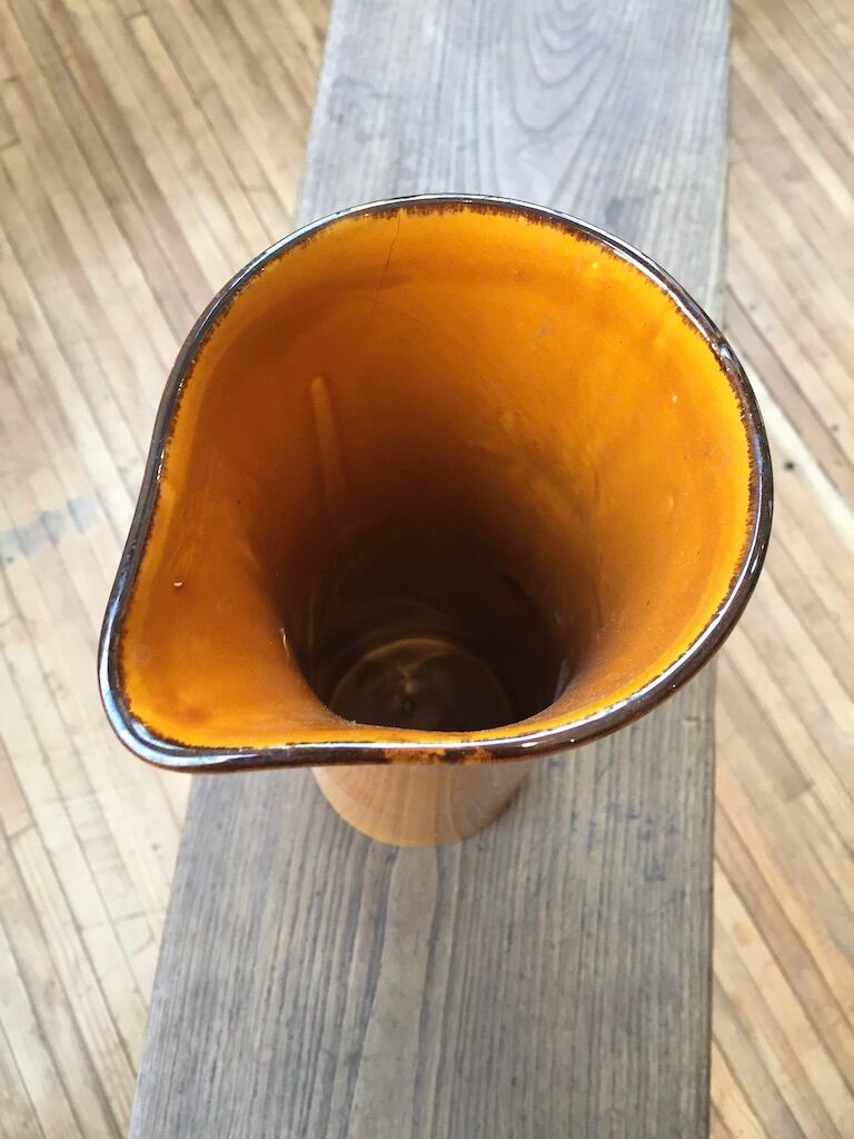 Service carafe et verres céramique jaune