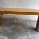 Geometric Brutalist Dining Table — Natural Wood Top with Metal Support, 1980s Architectural Design