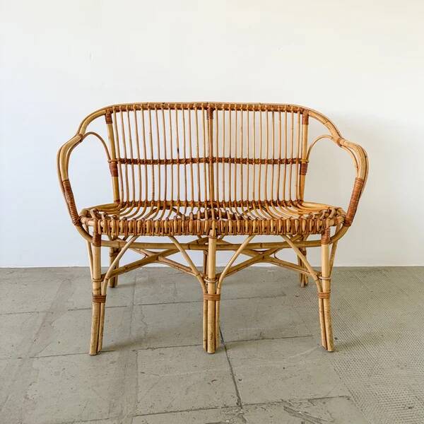 Rattan 2 seater sofa