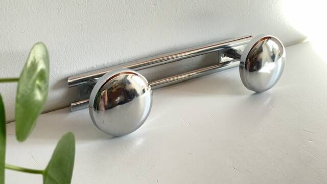 Vintage chrome metal coat stand