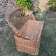 Vintage 1960 wicker storage bench