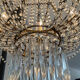 Large Montgolfière chandelier with crystal drops