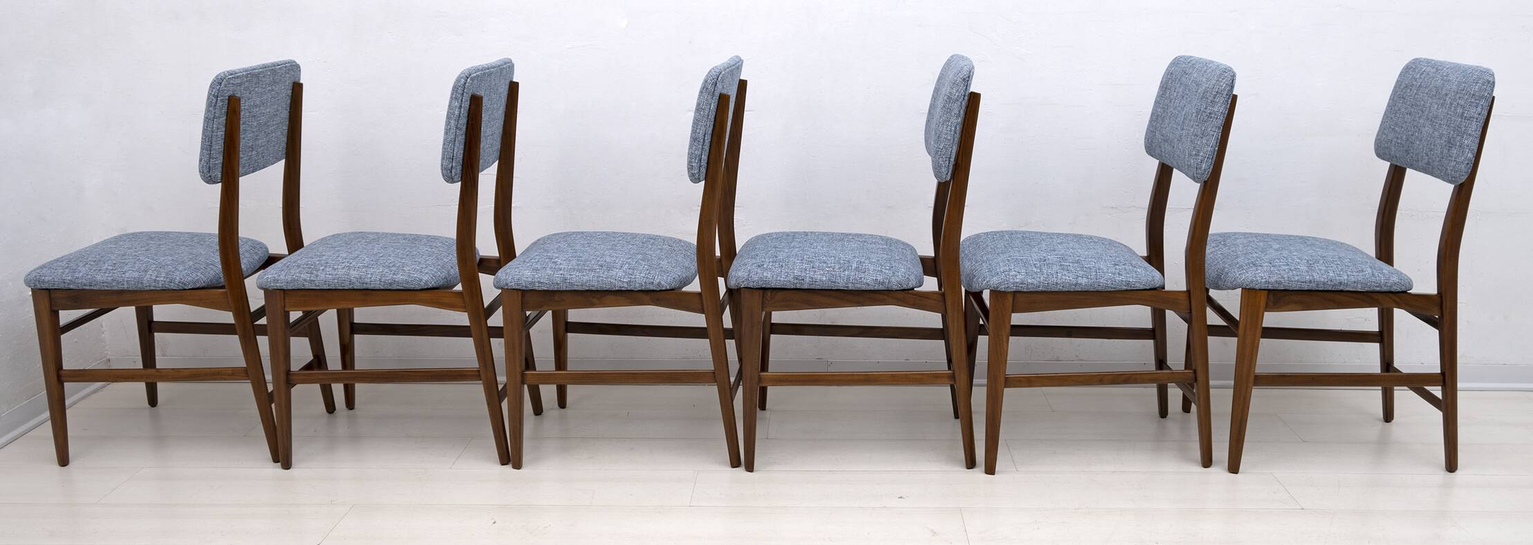 Six of Edmondo Palutari for Dassi Mid-Century Italian Teak Dining Chairs,50