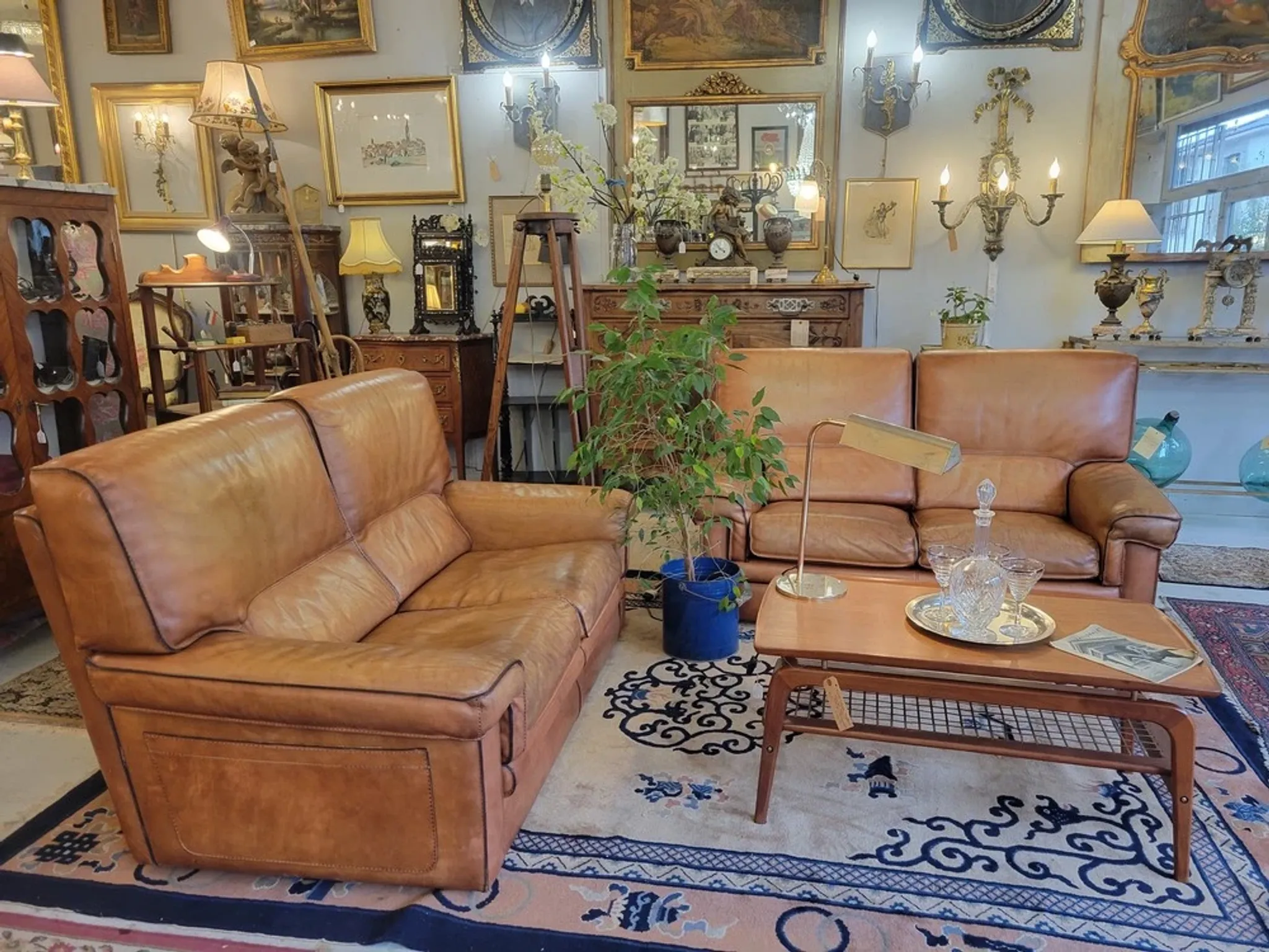 Pair of leather sofas