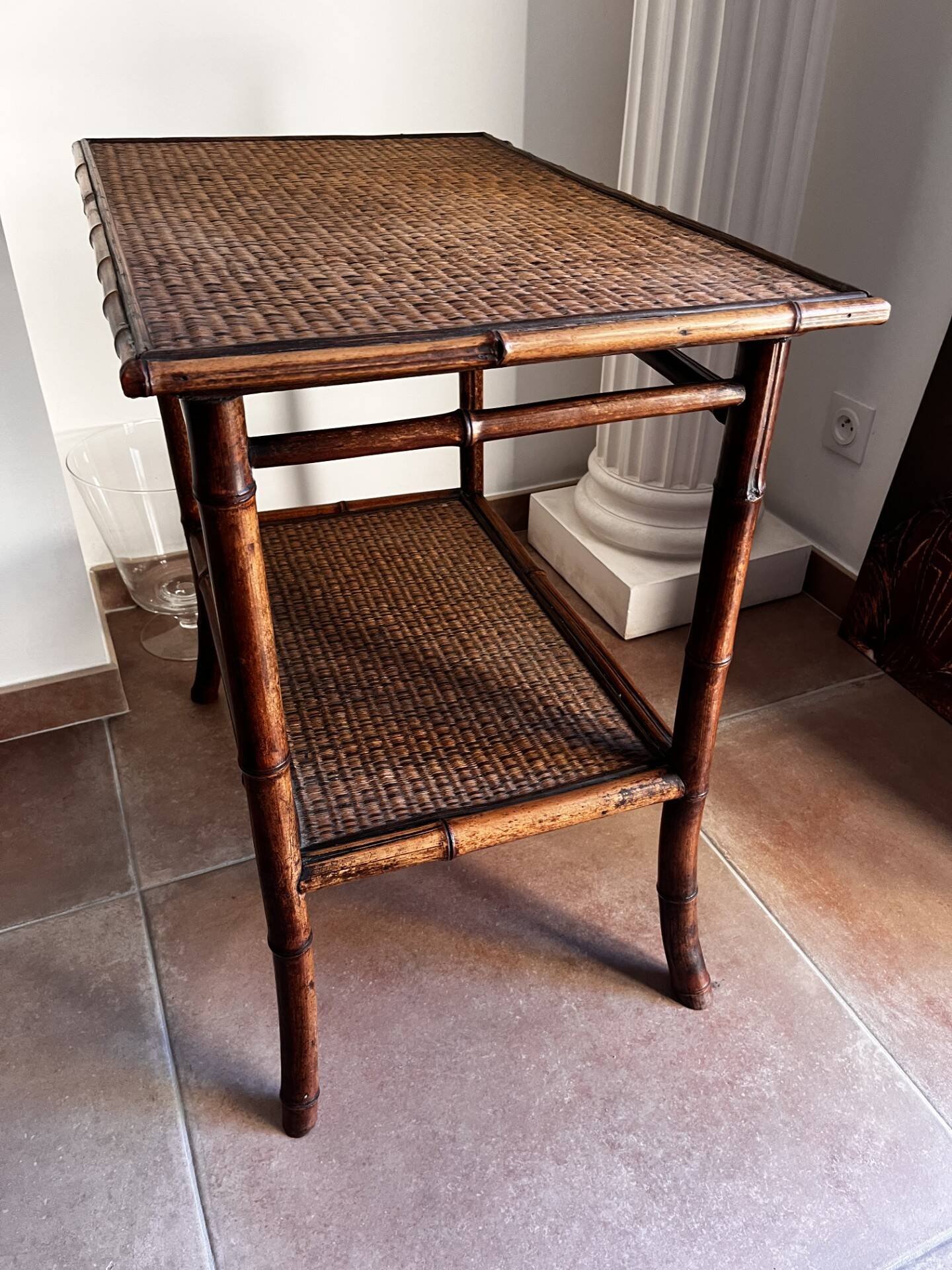 Bamboo and wicker table