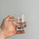 5 thick glass water glasses.
