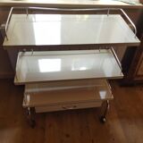 Rolling serving table with drawer