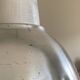 Industrial ceiling pendant light in aluminum and holophane-type glass