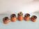 Five-headed chandelier in wood and ceramic Scandinavian style / vintage 60s-70s