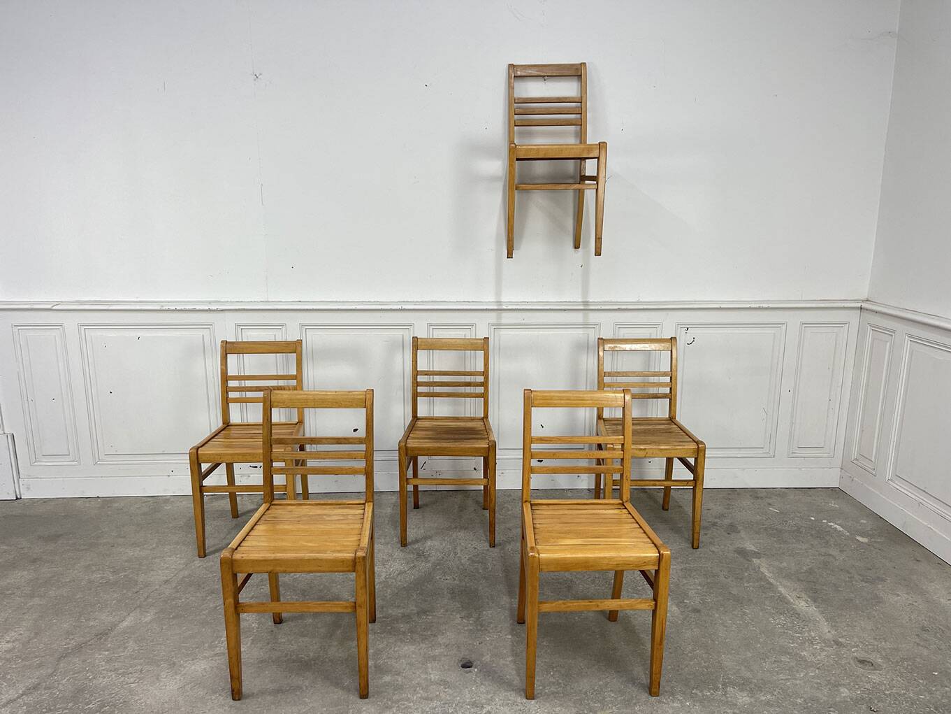Set of 6 chairs 1950 René Gabriel
