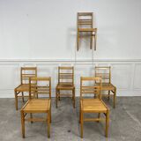 Set of 6 chairs 1950 René Gabriel
