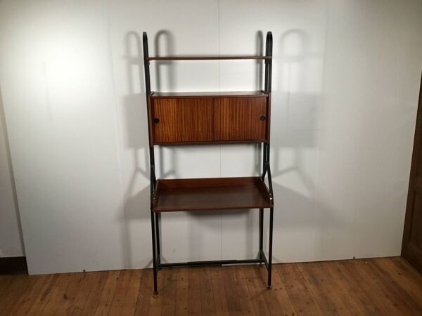 Secrétaire vintage avec rangement fermé et étagère