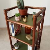 Vintage stand shelf in bamboo and rattan