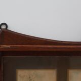 Art Nouveau Wall-Mounted Coat Rack with Framed Watercolors by Cassier, Belg