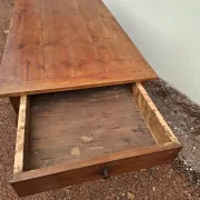 Rustic Louis XV farmhouse table in cherry wood, 1900s.