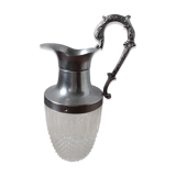 Old glass and silver metal wine carafe