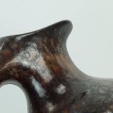 ruscha art VASE jug drip glaze shades of purple black brown 1970 80s