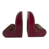 Pair of Italian leather bookends from the 60s