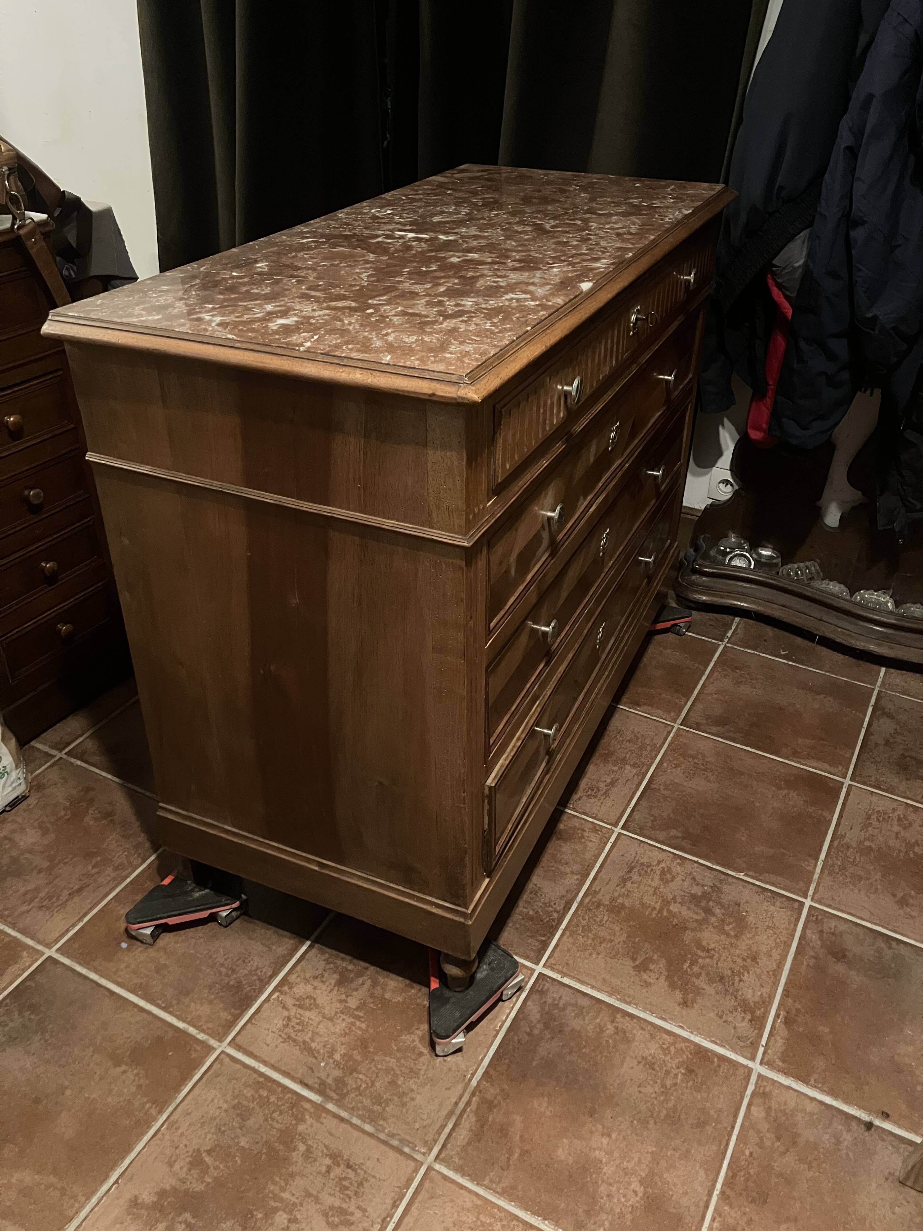 Commode ancienne 1900 marbre rose