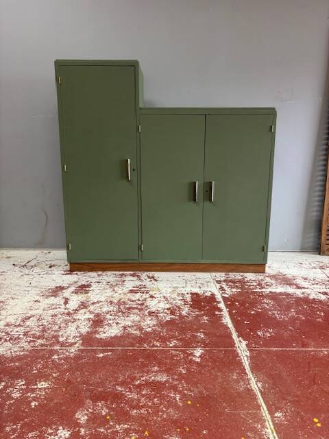 Asymmetrical wardrobe from the 1950s.