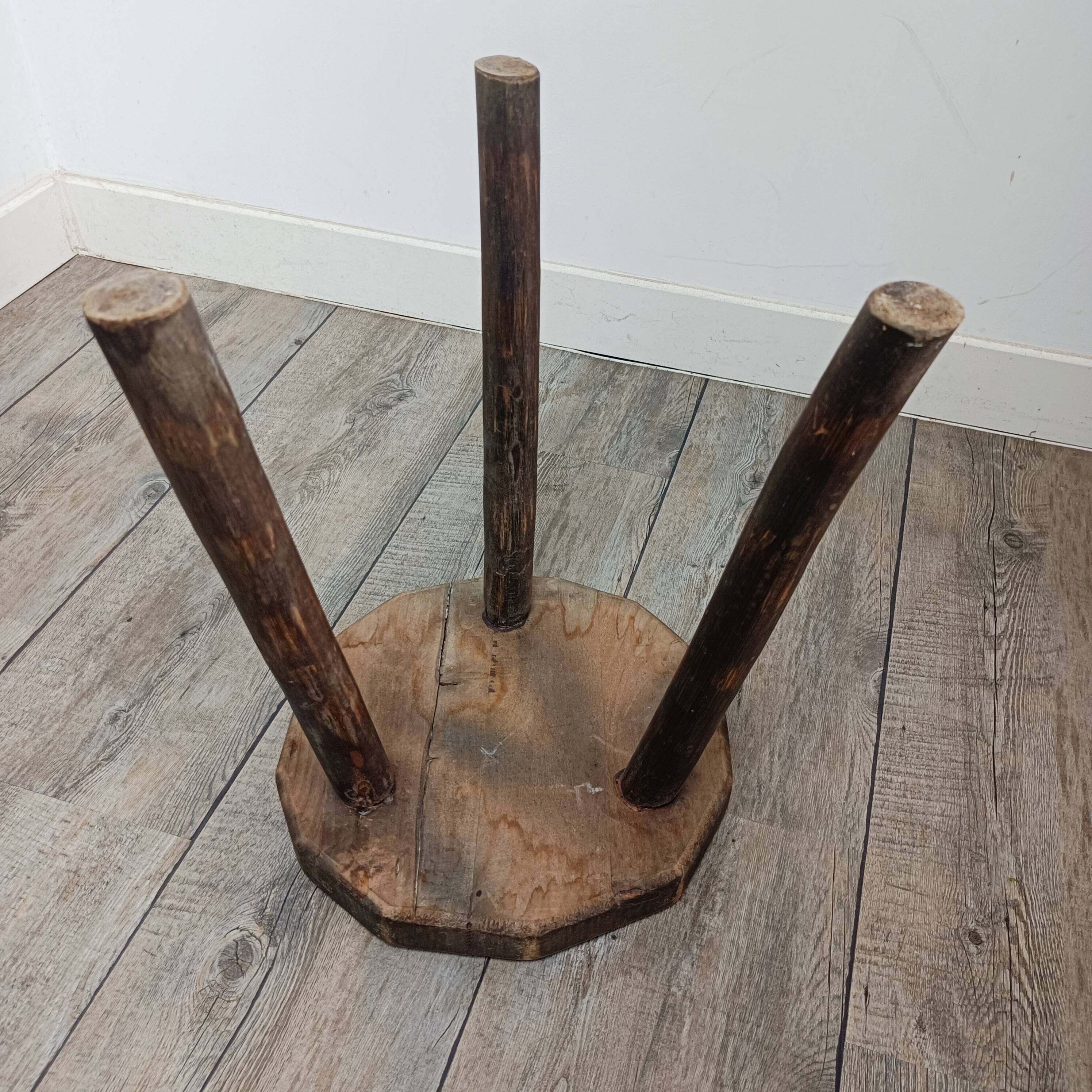 Rustic tripod stool