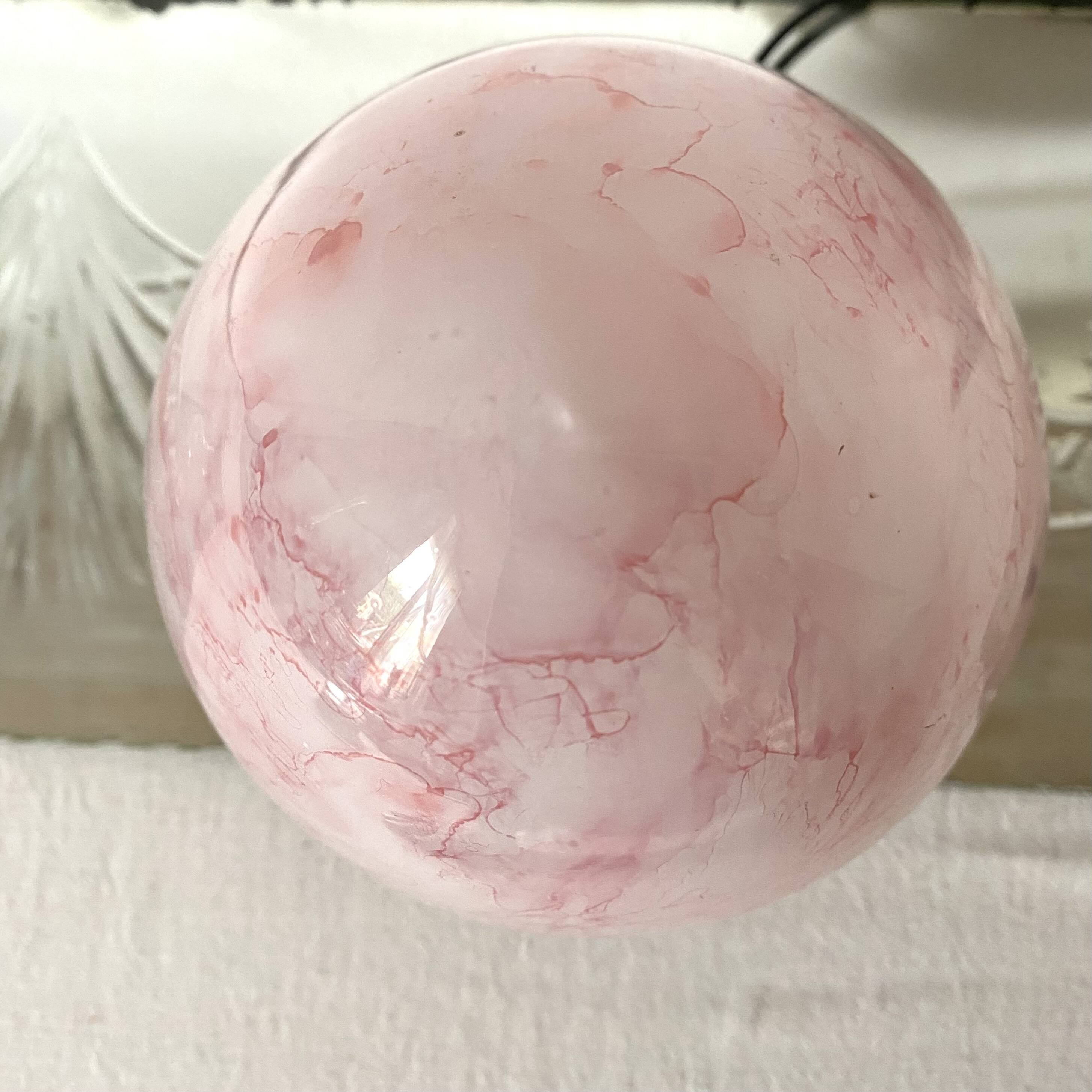 Pink marbled egg lamp, 80s