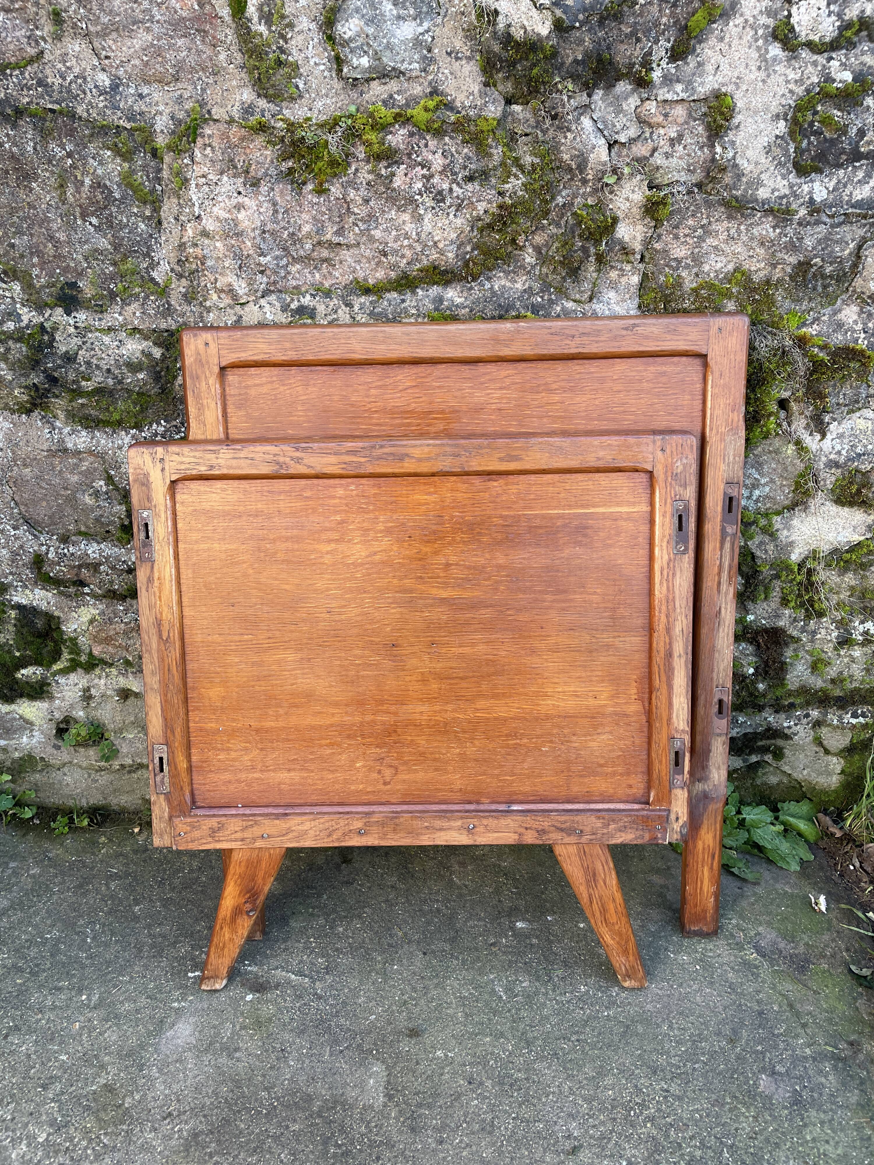 Handmade children's bed with compass feet 1950