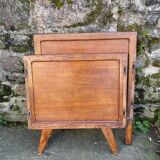 Handmade children's bed with compass feet 1950