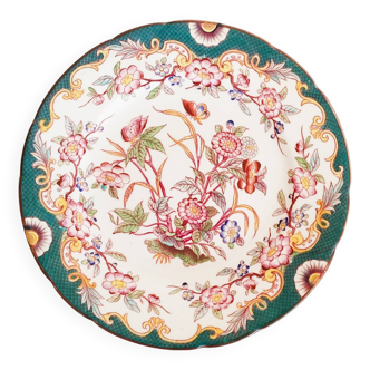 Porcelain dessert plate, Minton Decor 215, green, Sarreguemines