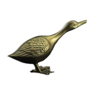 Ancient brass duck statue