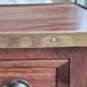 Solid teak and brass bar cabinet
