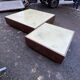 Set of 2 coffee tables, modernist design by jef verbrack, circa 1970.