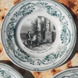 3 plates Creil-Montereau religious theme