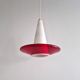 Suspension en verre rouge et opalin, années 1960
