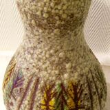 Vase en céramique de accolay ,decor abstrait primitif
