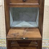 Nightstand in walnut and marble top, late 19th century