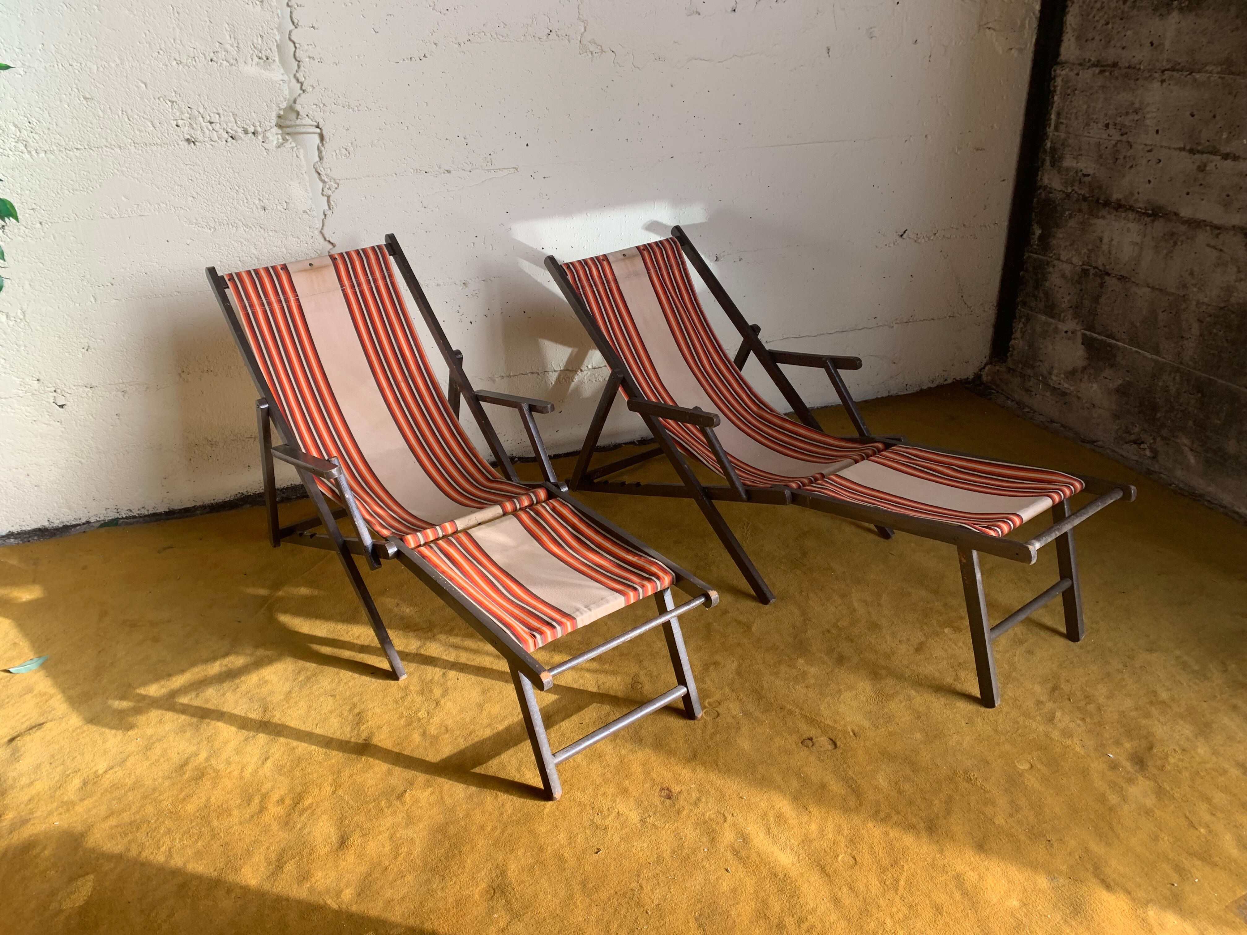 Pair of deck chairs