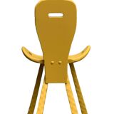 Chaises brutaliste ocre jaune 1960