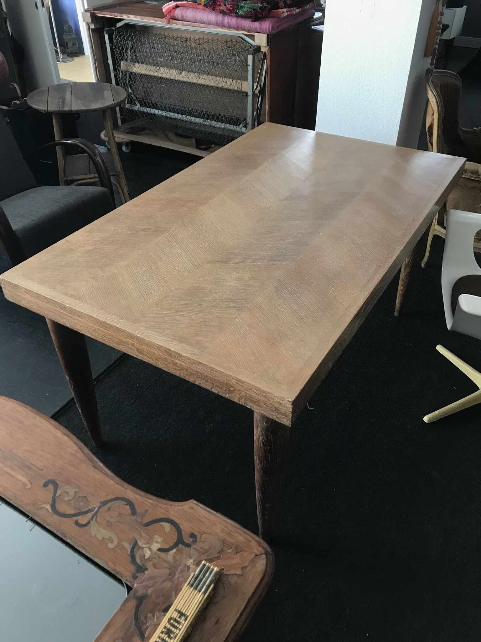 Table Extensible Art Déco en Chêne, France, 1980s